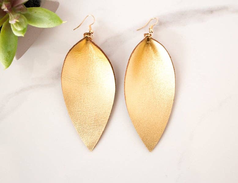 Leather Petal Earrings