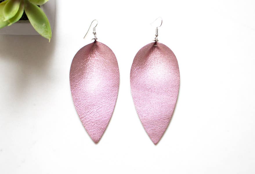 Leather Petal Earrings