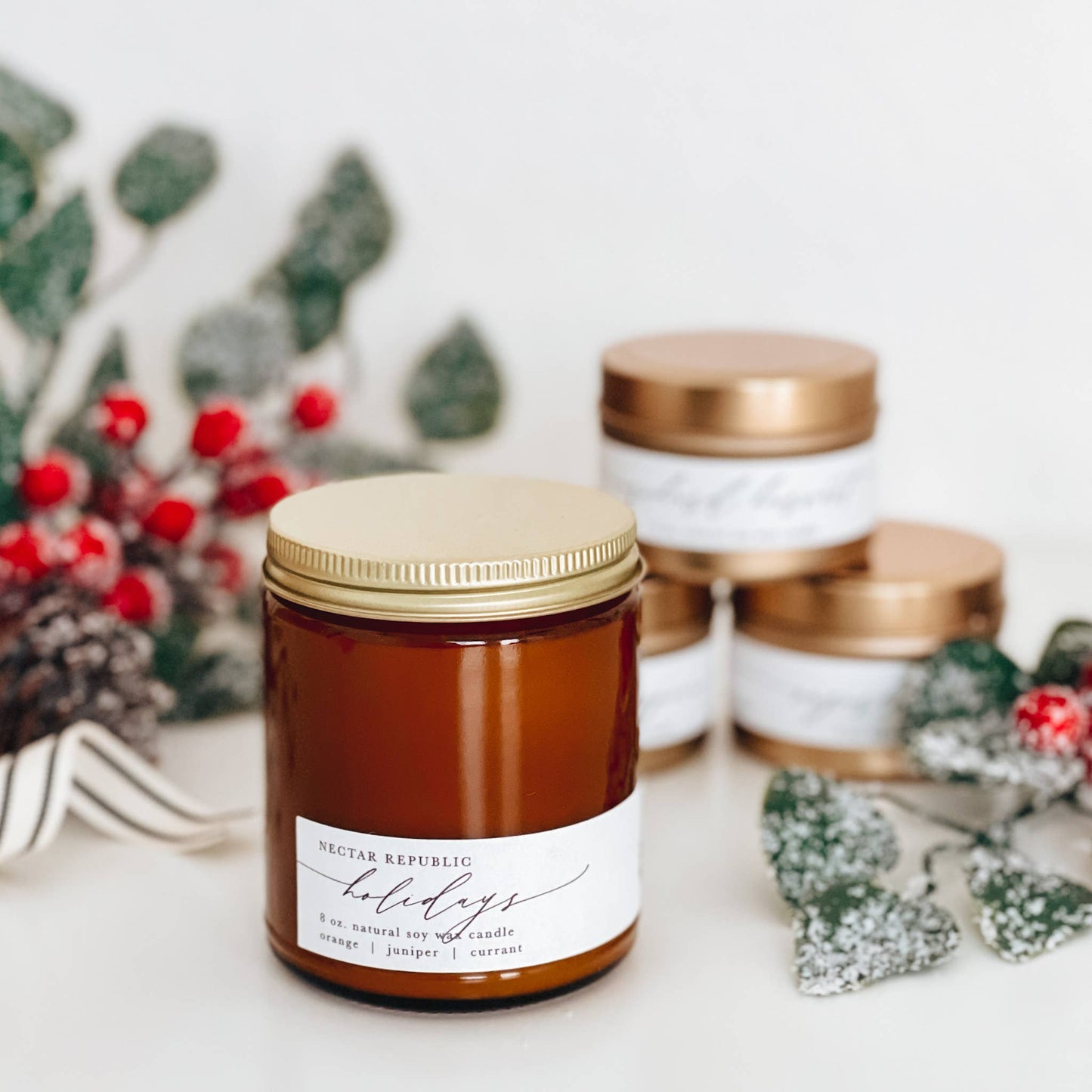 Holidays : Jar Soy Candle ( Seasonal Winter Christmas )