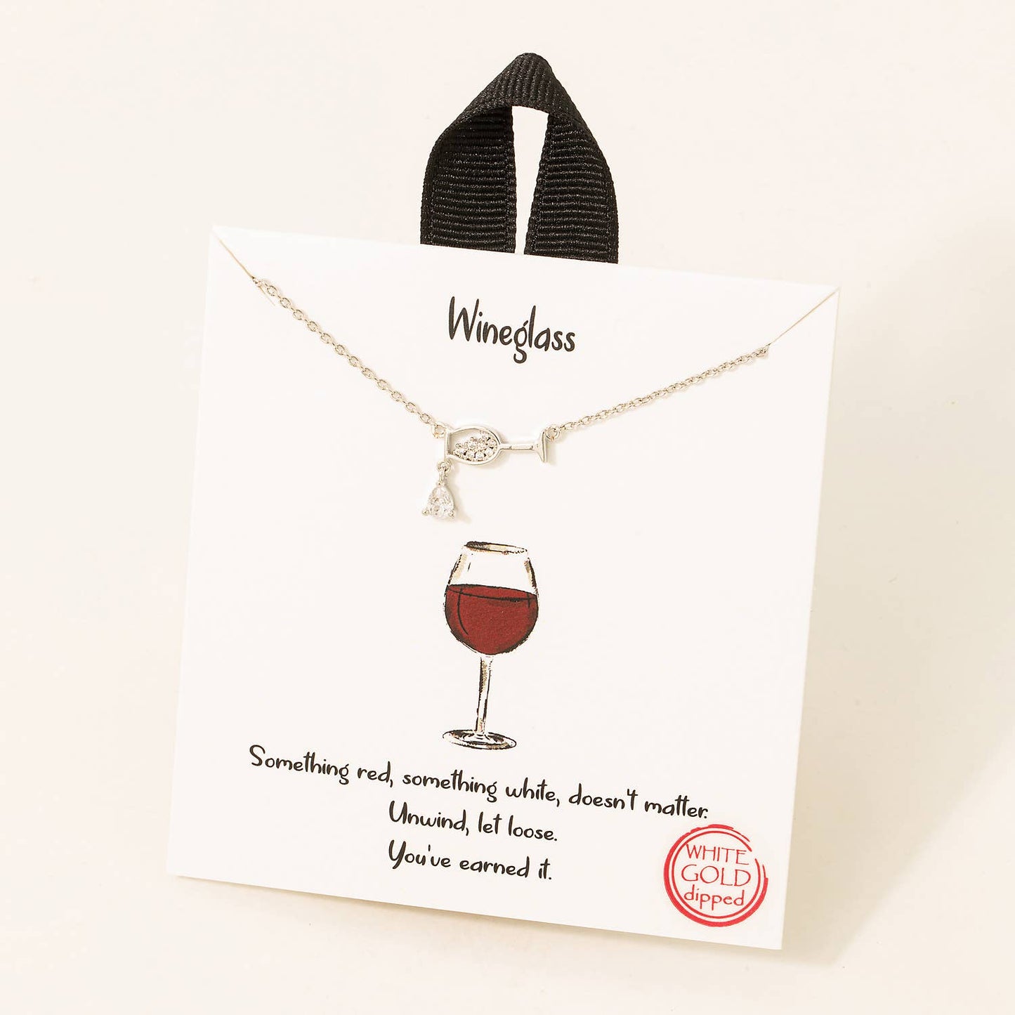 Pave Wine Glass Charm Necklace