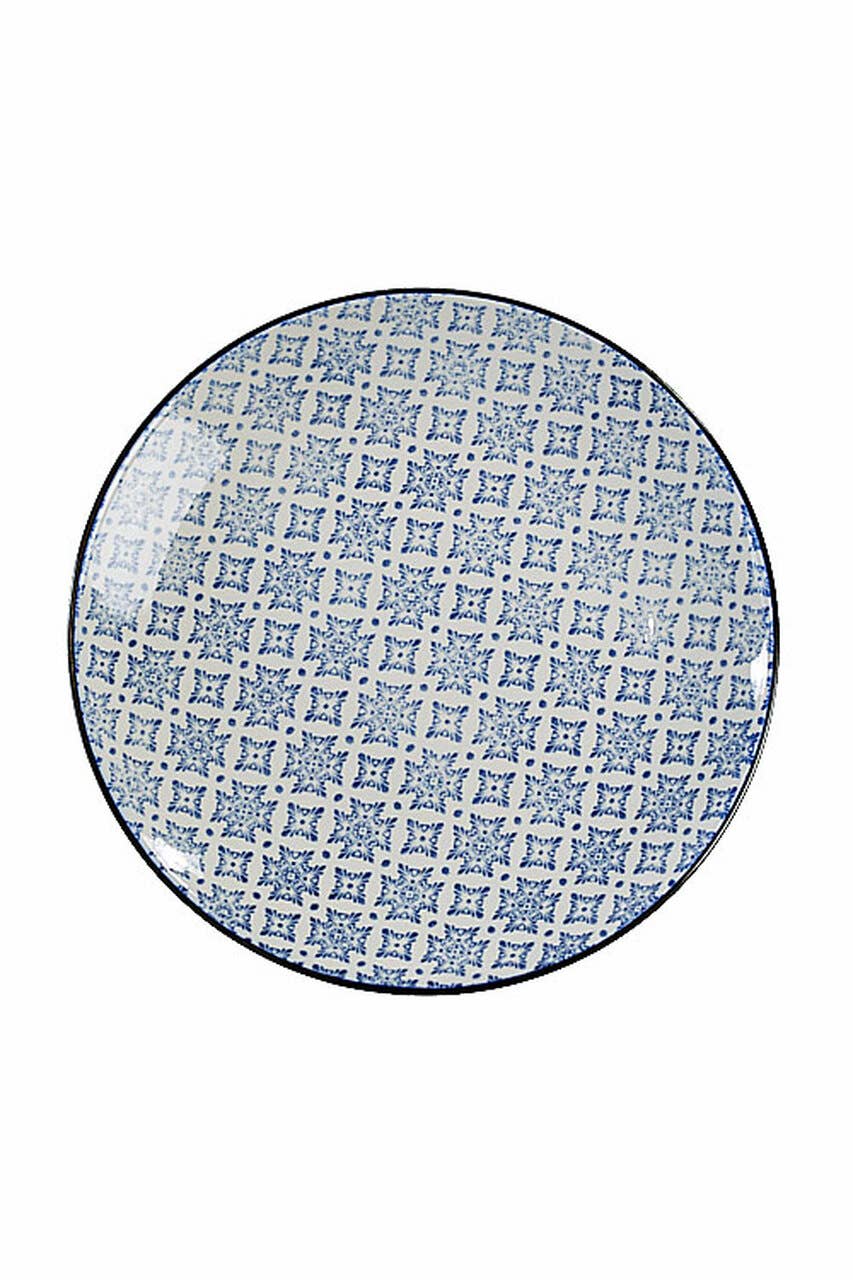 Blue and White Round Plate - III