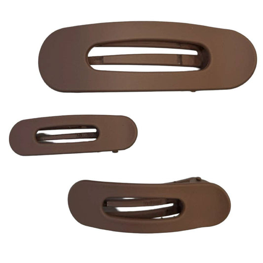 Mixed Size Flat Lay Clip Set - Brown