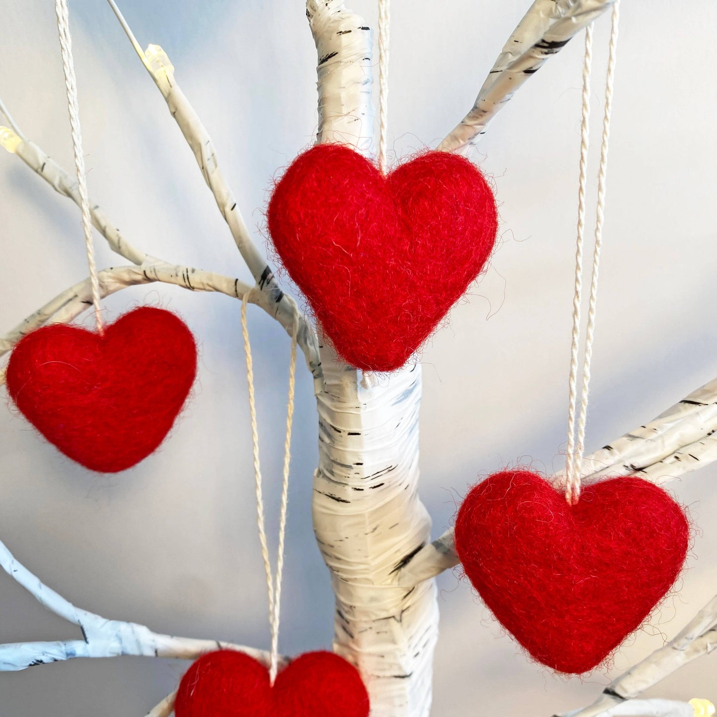 Felt Heart Ornament Singles Red