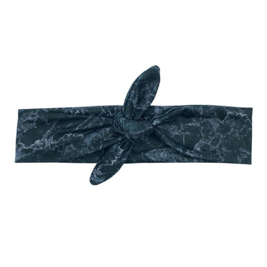 Ultra Soft Knotted Black Marble Fashion Headband