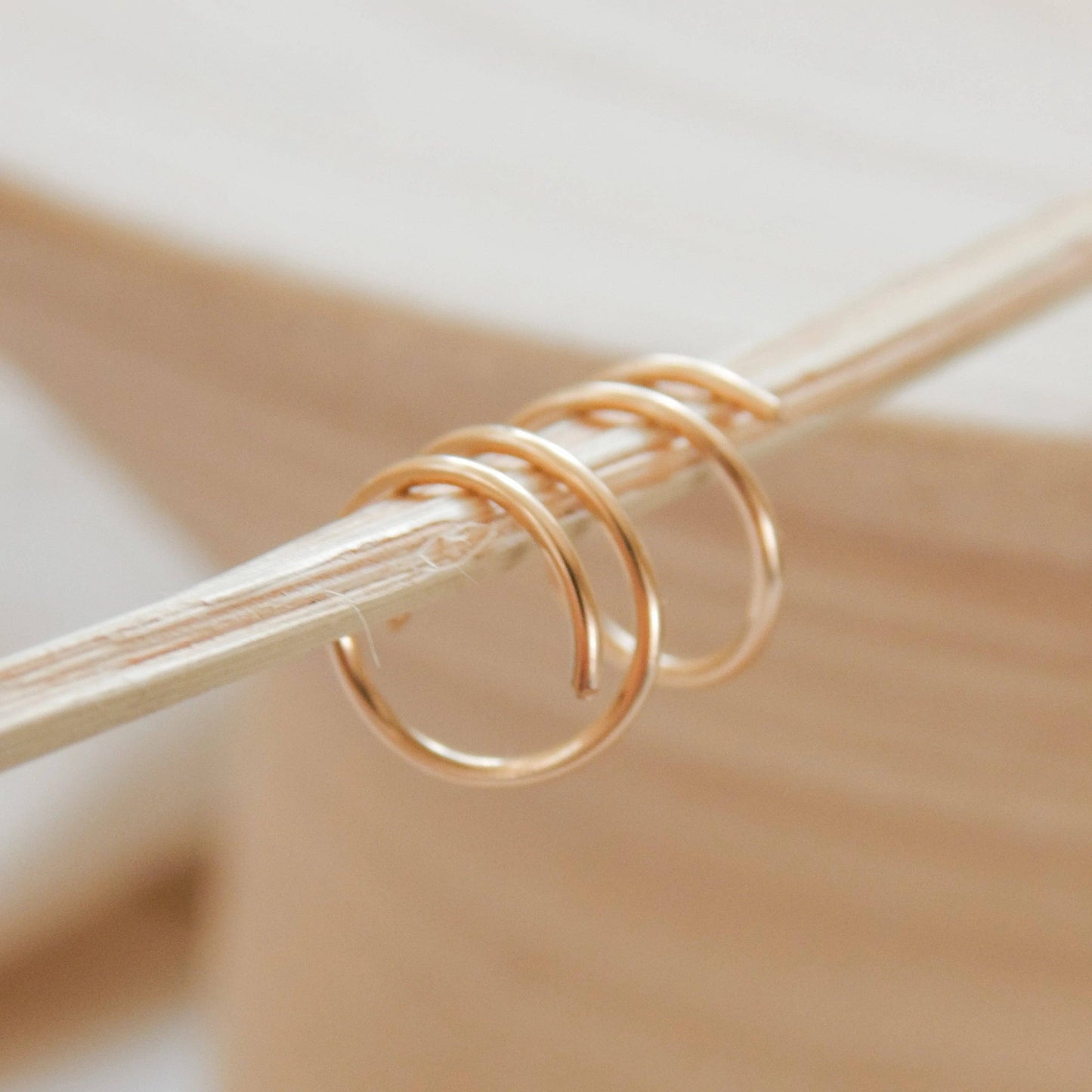 Twist-In Double Huggie Hoop Earrings - Minimalist