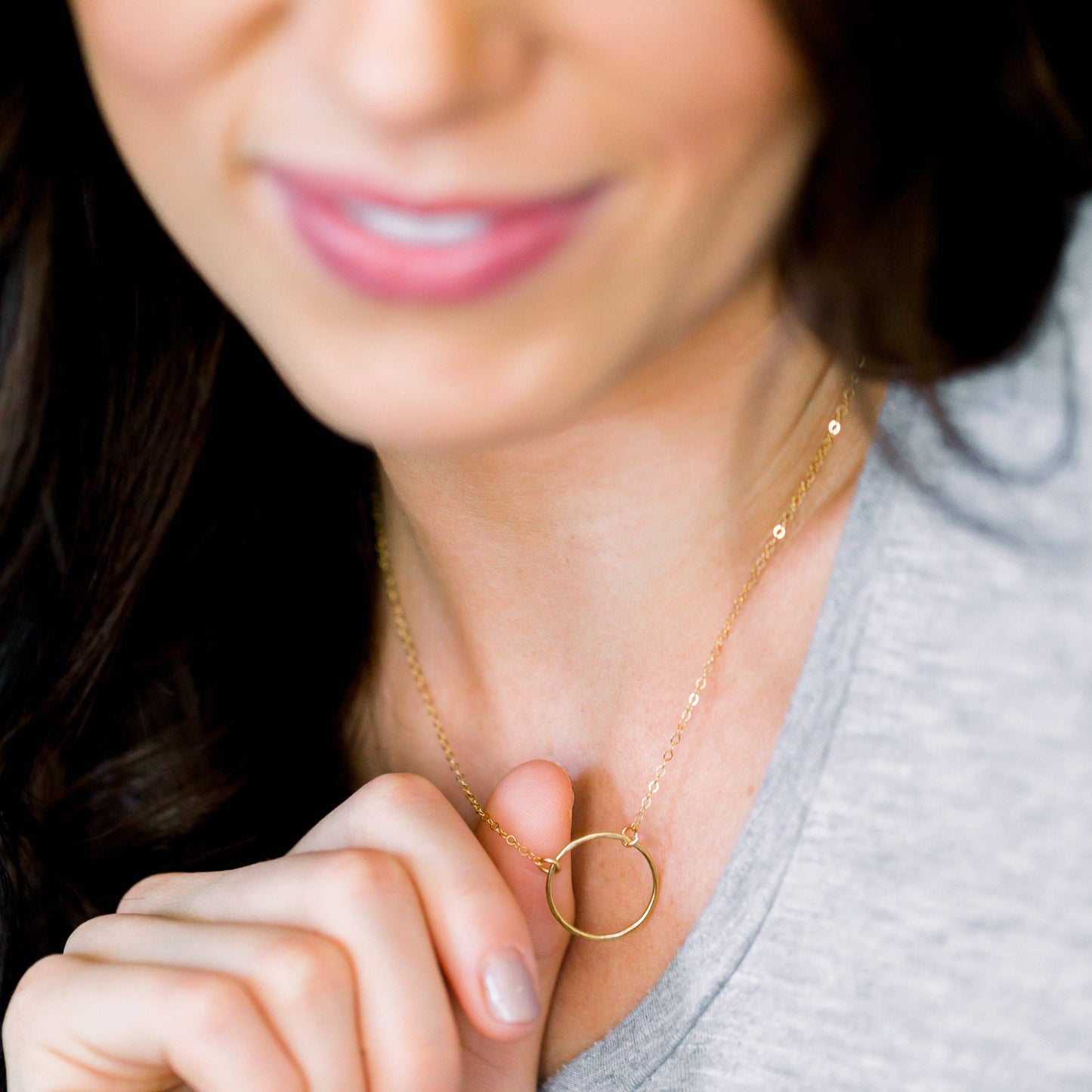 Open Ring Necklace - Minimalist, Layering, Waterproof