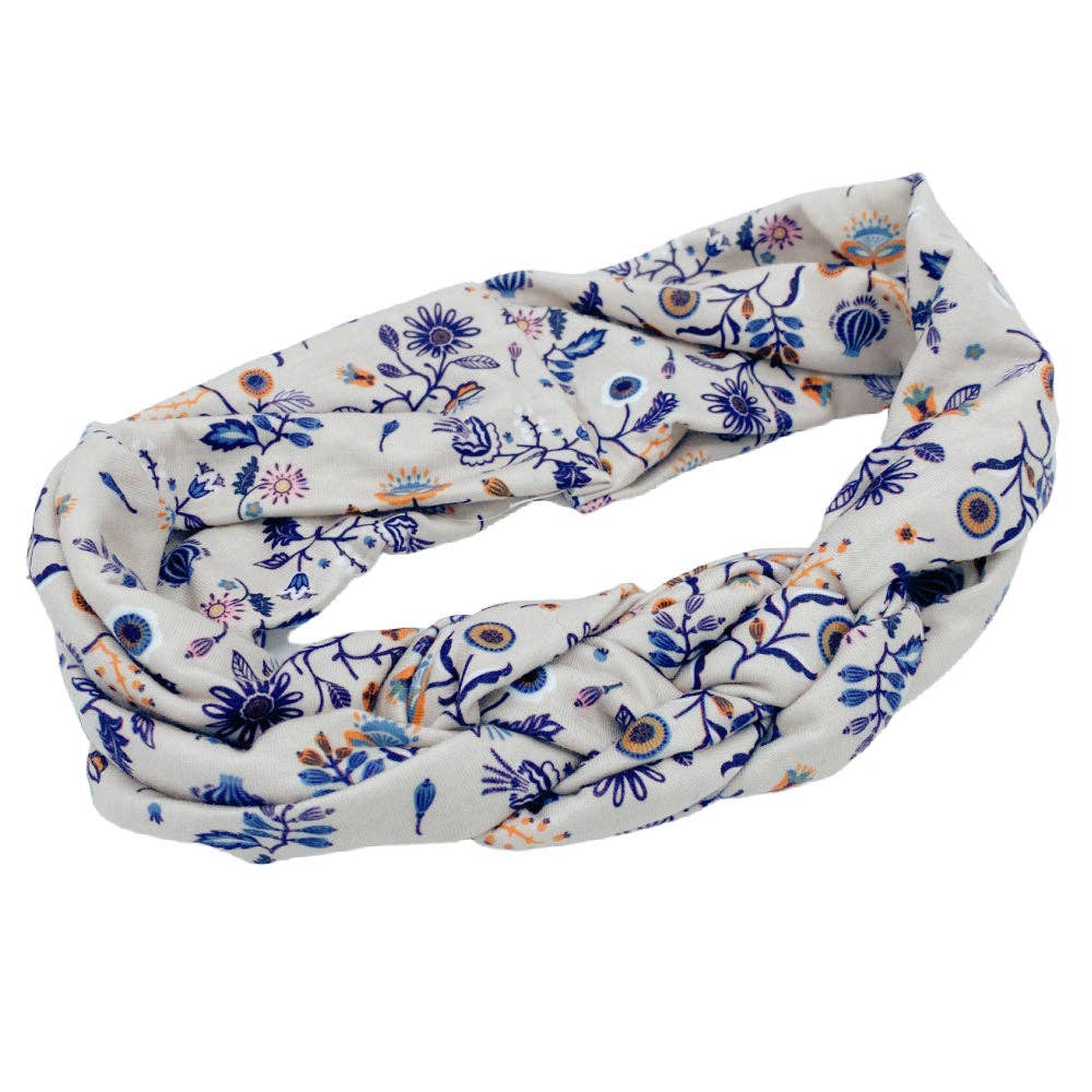 Infinity Turban - Cream Antique Floral