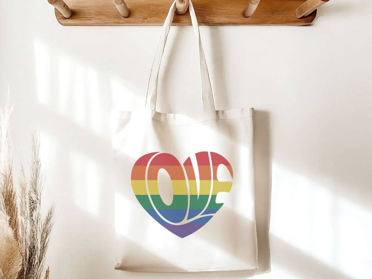 Love Rainbow Pride LGBTQ Canvas Tote Bag - Sale