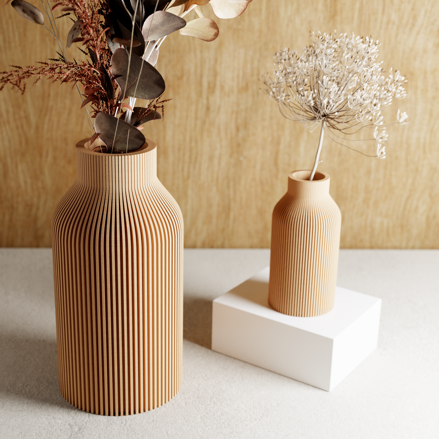 3D-Printed EcoFriendly Bottle Vase - 3 Sizes / Styles