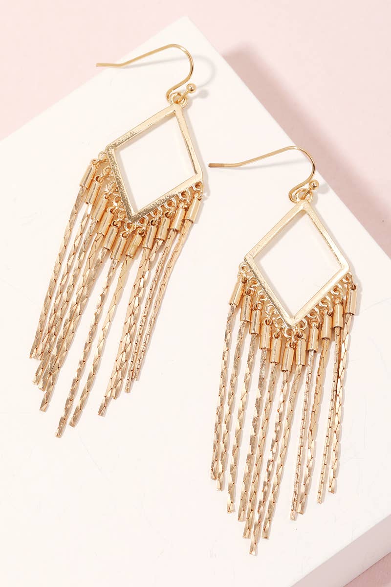 Chain Fringe Hook Dangle Earrings