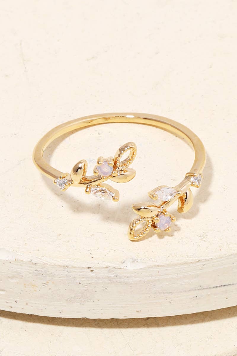 Open Leaf Adjustable Ring