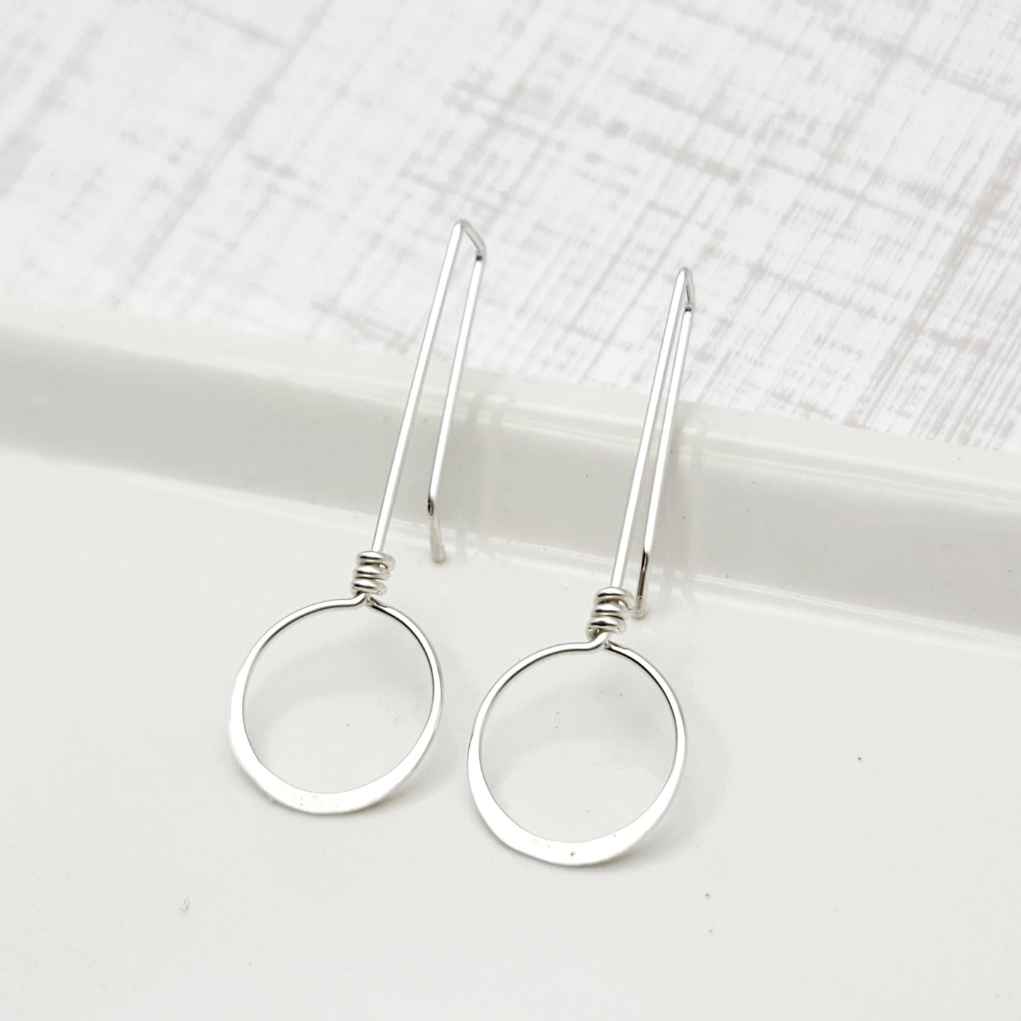 Sterling Silver Threader Hoop Earrings - Handmade Earrings