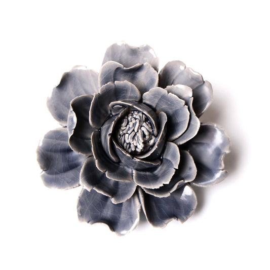 Ceramic Flower Wall Art Rose Grey 6