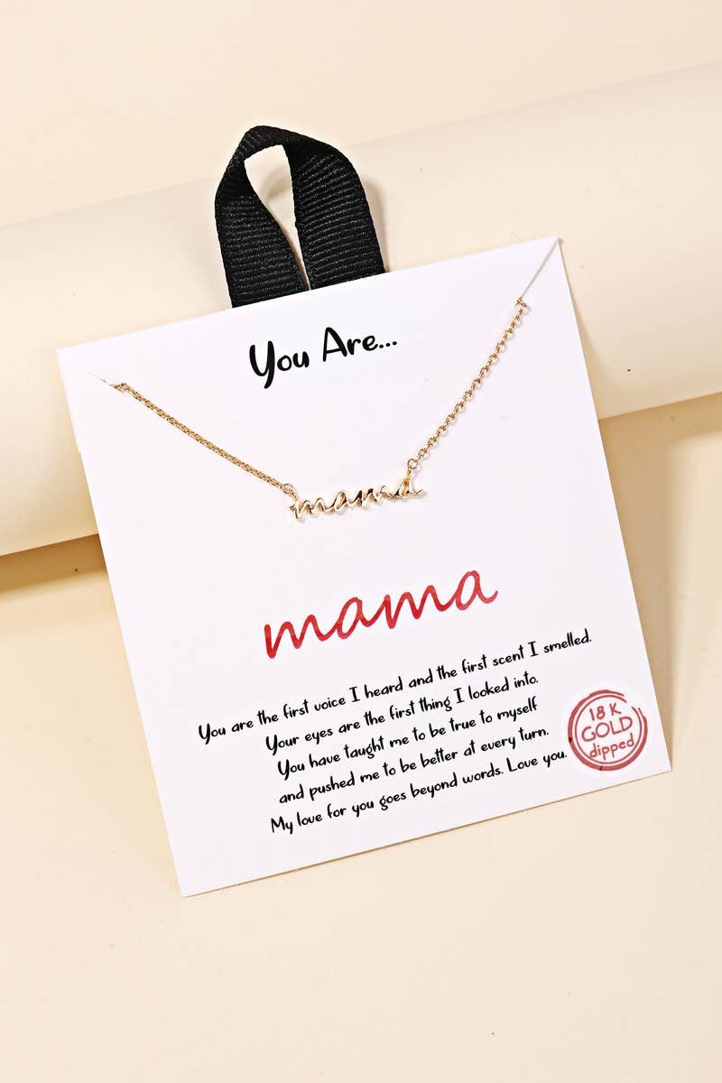 Gold Dipped Mama Pendant Necklace