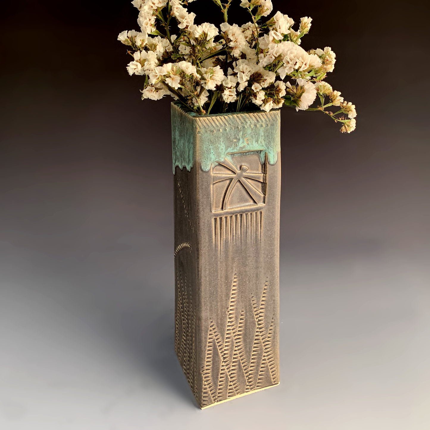 Square Straight Glazed Vase