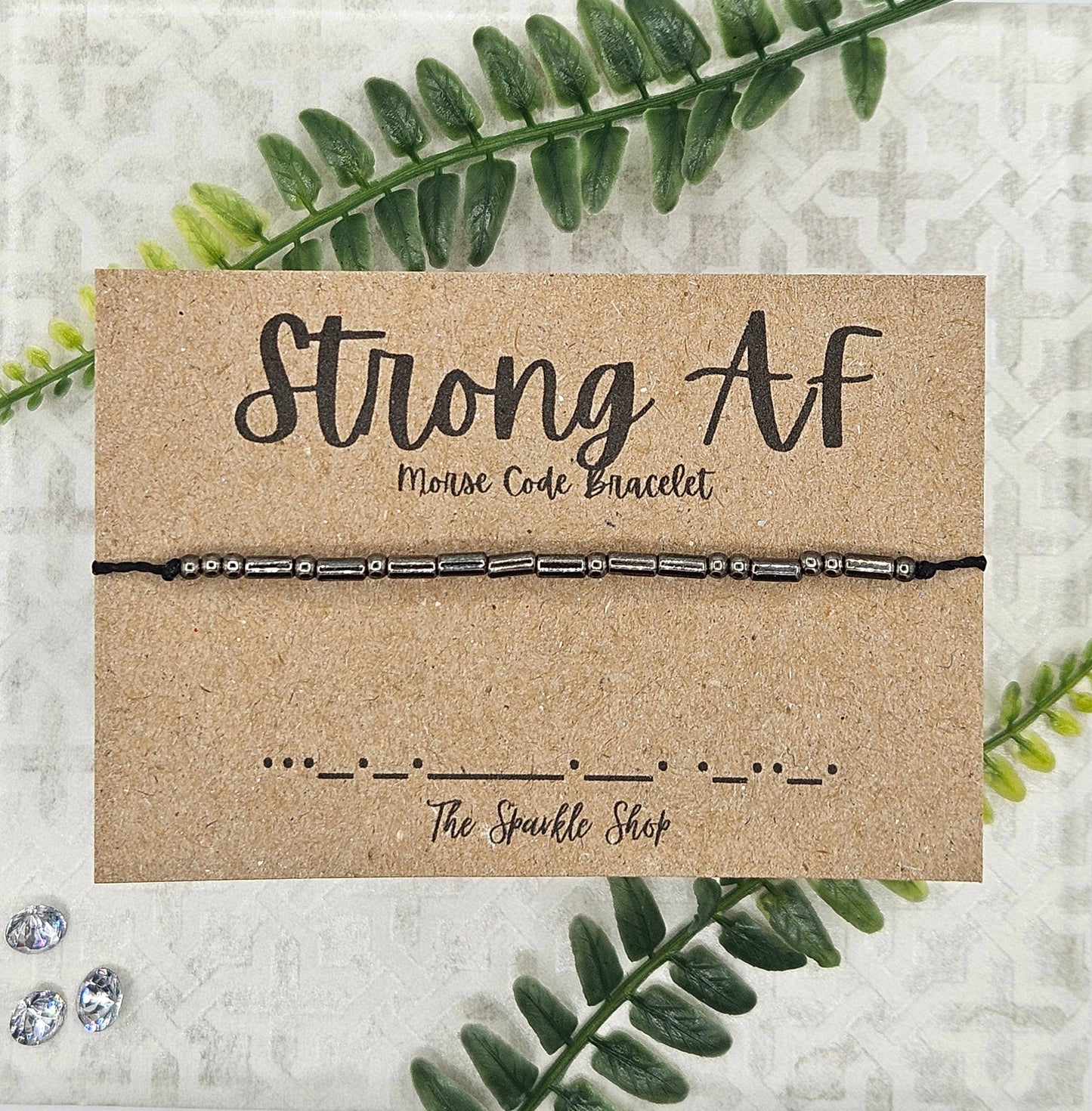 Strong AF - Handmade Morse Code Bracelet