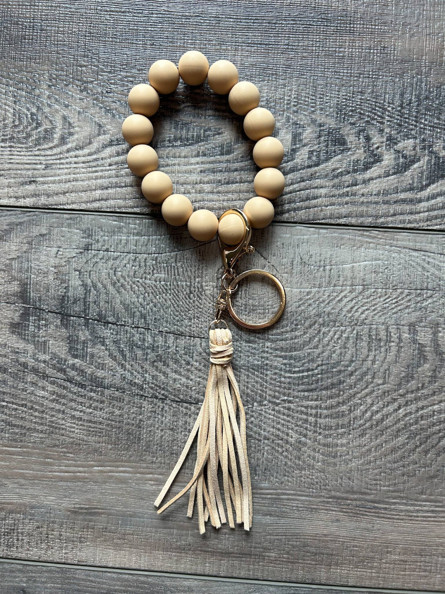 Silicone Beaded Keychain with Tassel