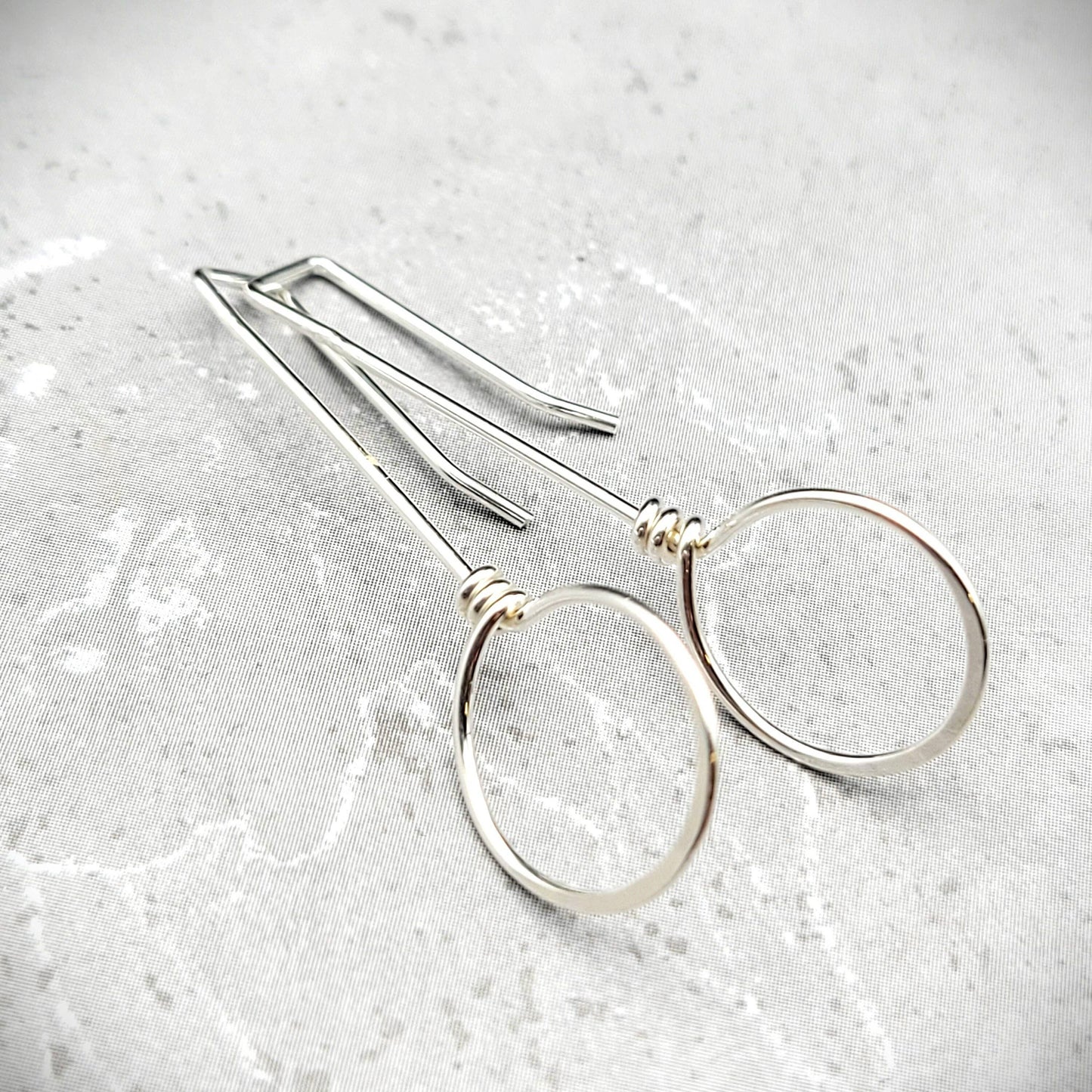 Sterling Silver Threader Hoop Earrings - Handmade Earrings