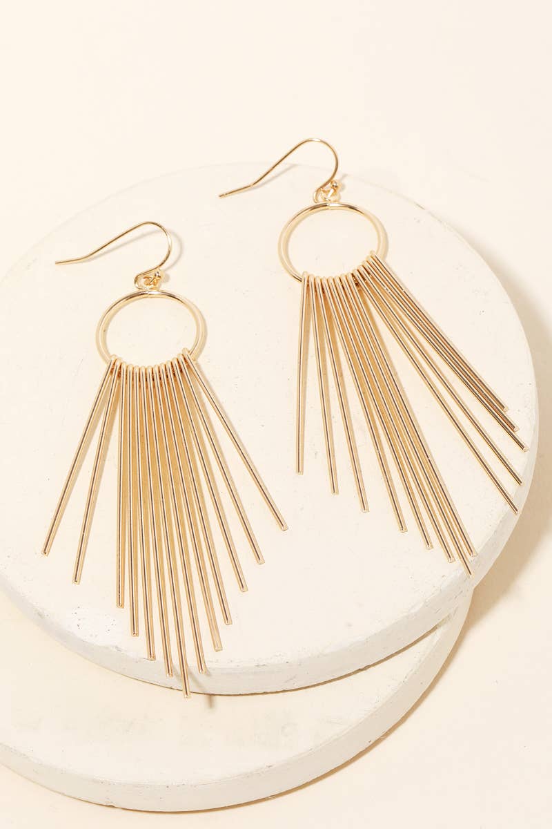 Thin Bar Fringe Earrings