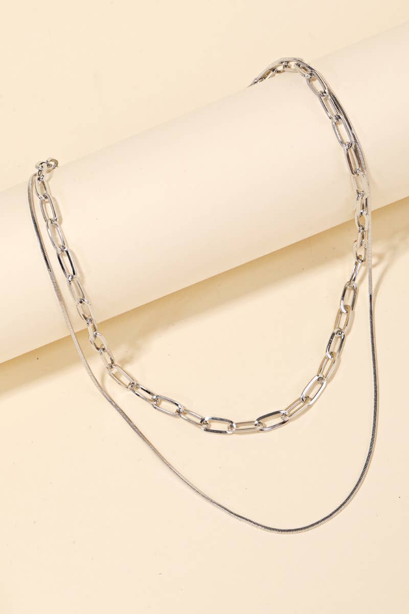 Double Chain Layered Necklace