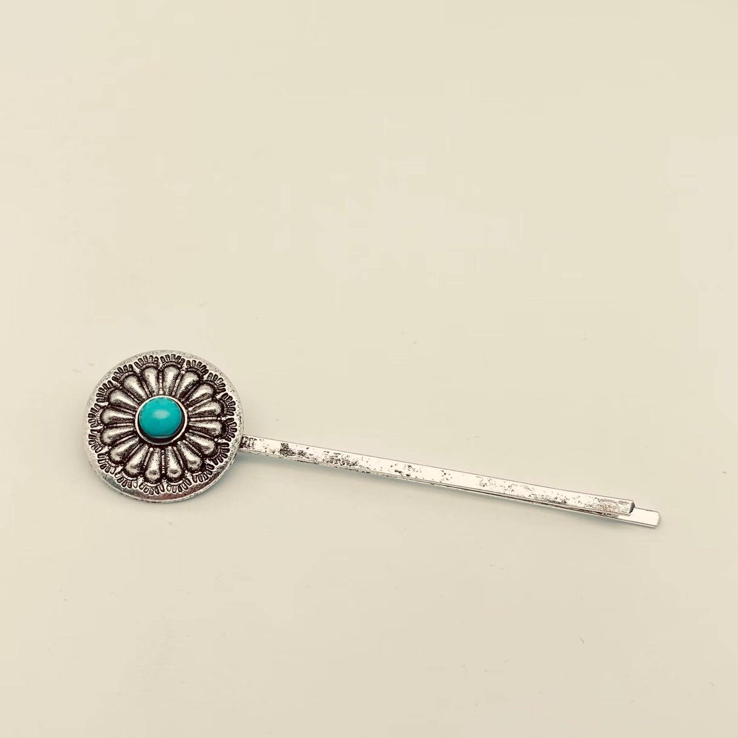 Hair Clip 3 pk - Western Style Vintage Turquoise Hairpin