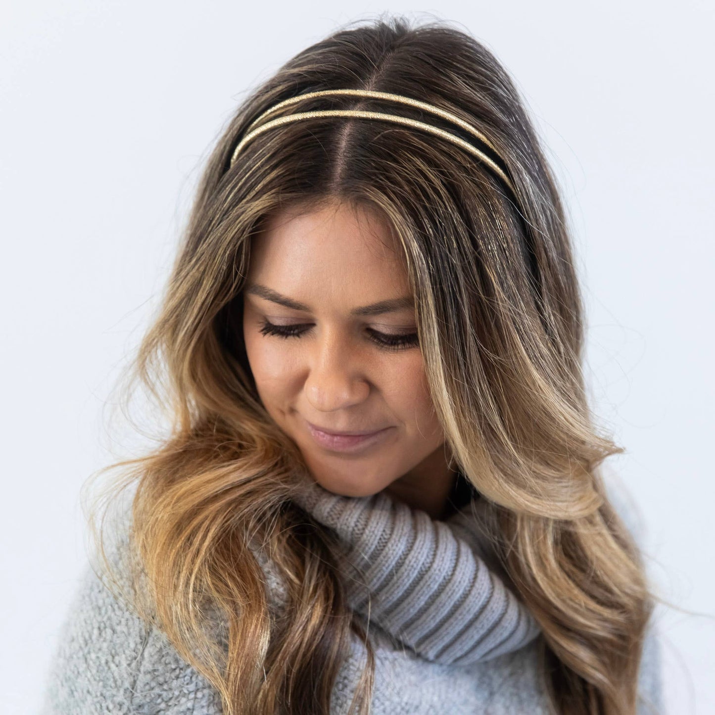 Thin Double Headband - Gold