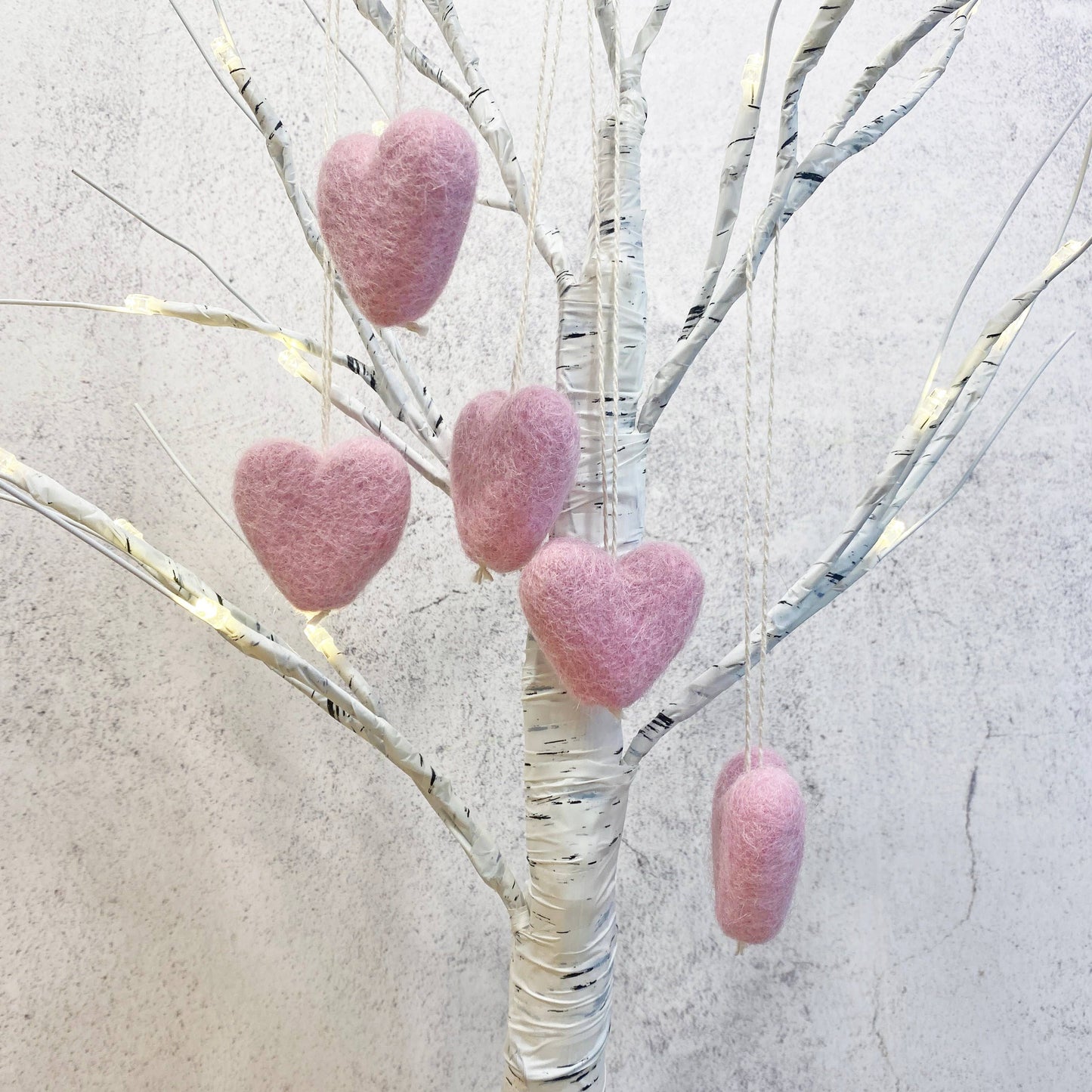 Felt Heart Ornament Singles Baby Pink