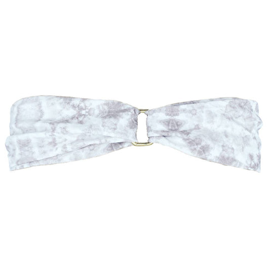 Gold Accent Twist Turban - Taupe Tie Dye