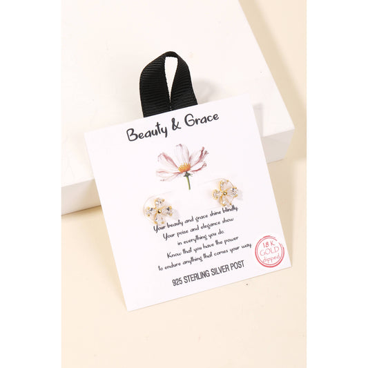 Gold Dipped Flower Stud Earrings
