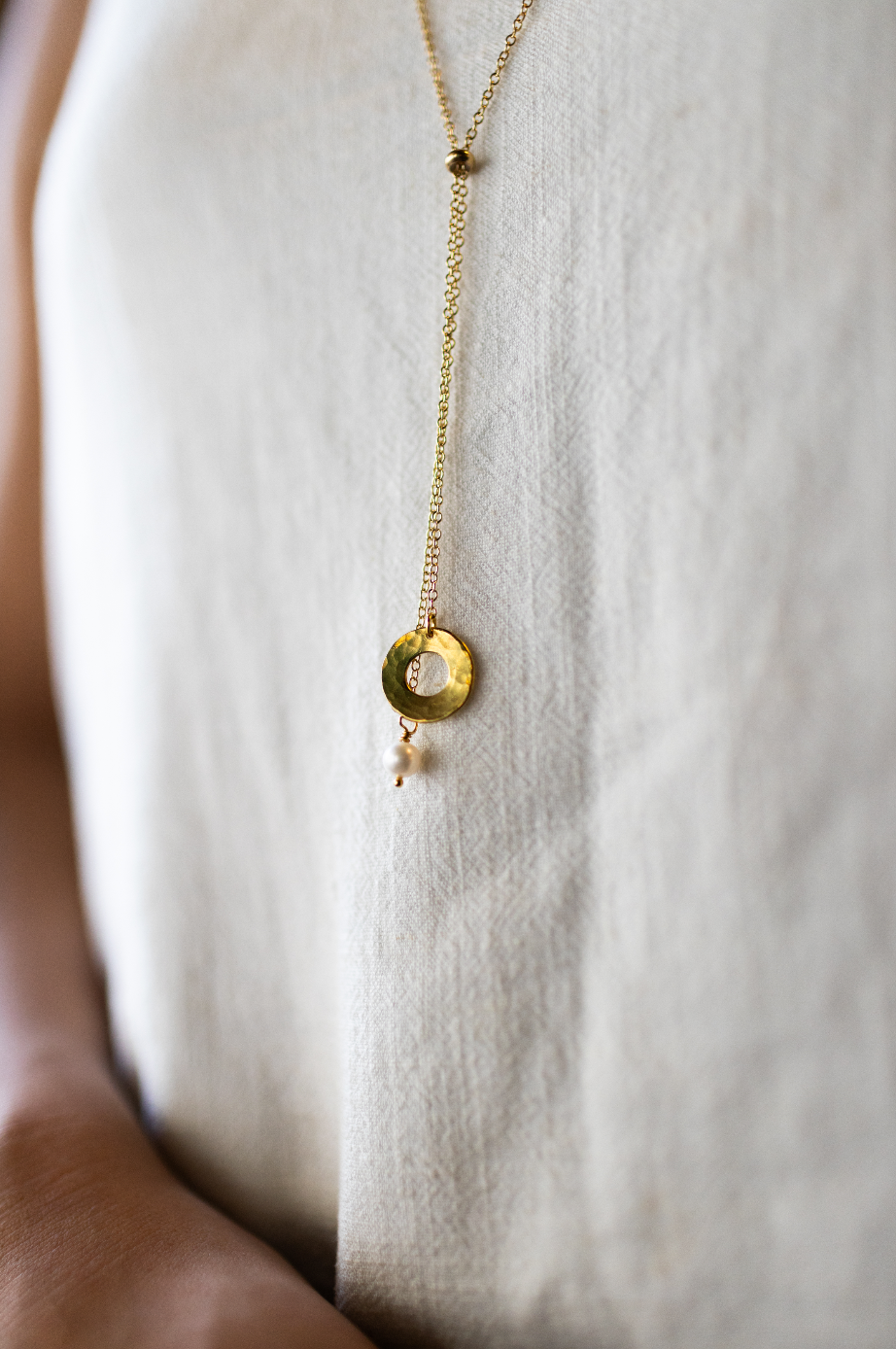 Promise Y-Neck Gold Plated Pearl Necklace