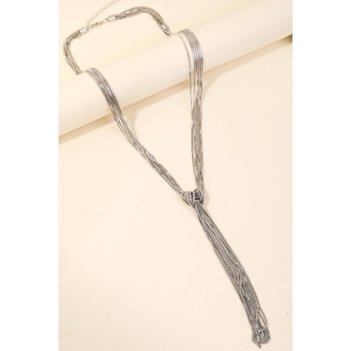 Long Box Chain Y Necklace