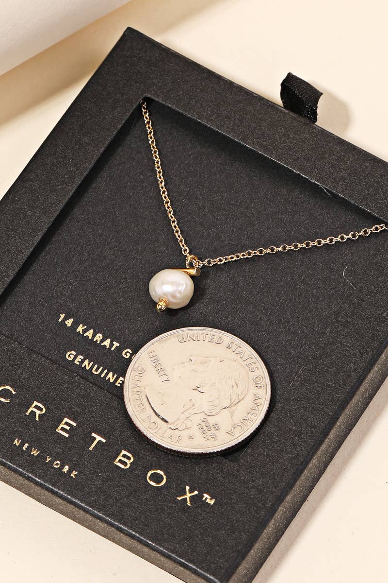 Secret Box Pearl Charm Necklace