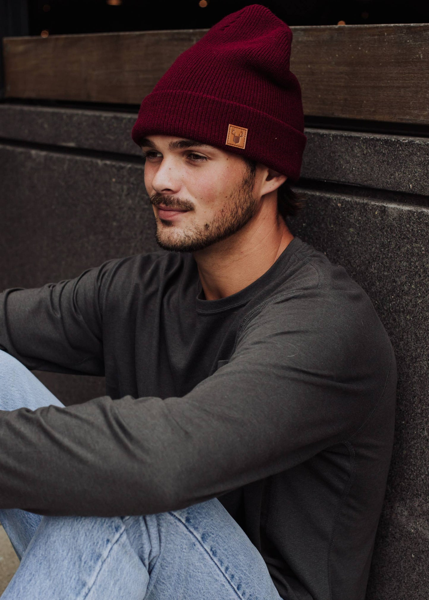 Burgundy Knit Beanie