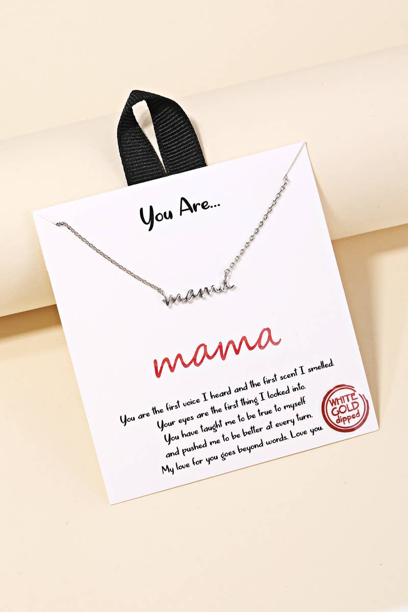 Gold Dipped Mama Pendant Necklace