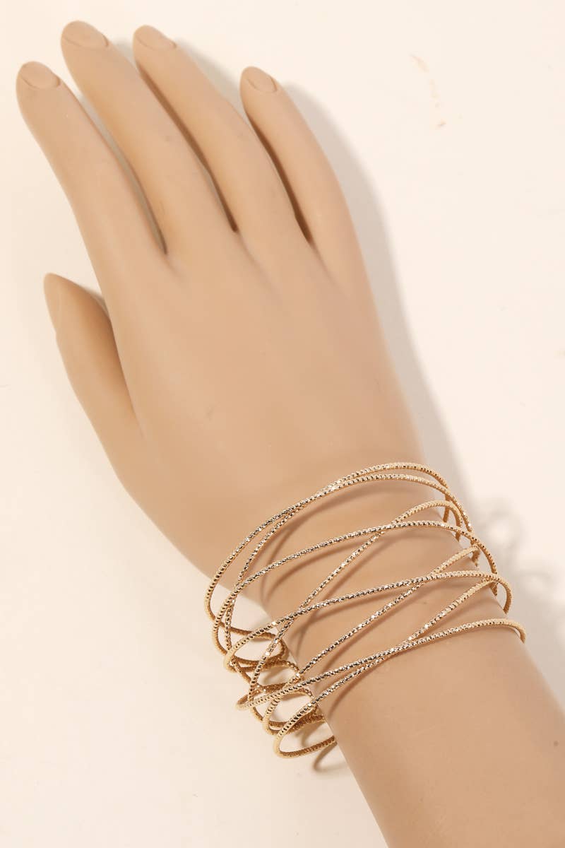 Multi Strand Metallic Cuff Bracelet