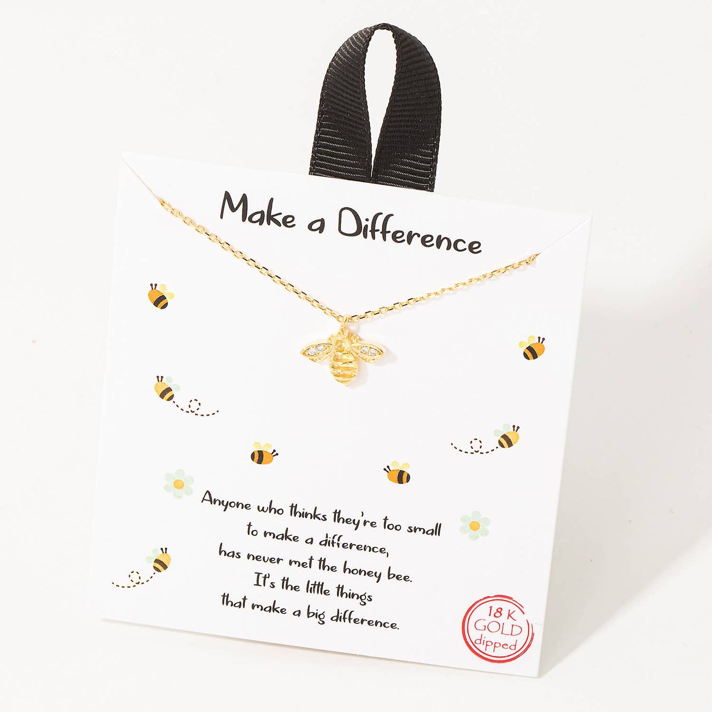 Gold Dipped Bee Pendant Necklace