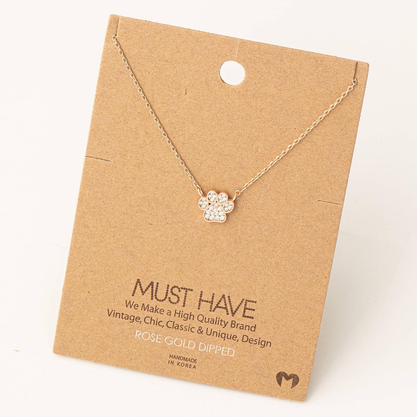 Dog Paw Print Charm Necklace