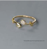Sterling Silver Tulip Ring w/ Diamonds
