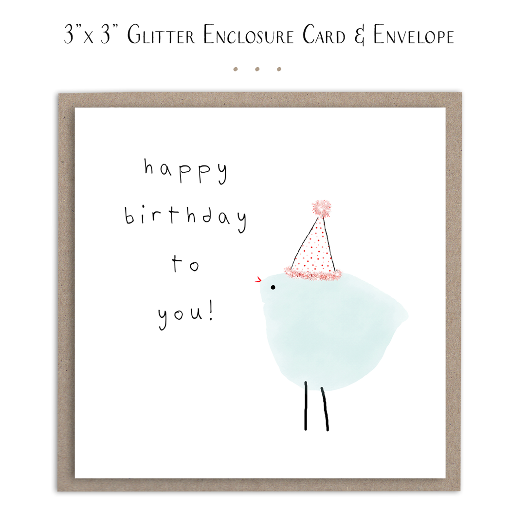 Happy Birthday Party Bird - Mini Card