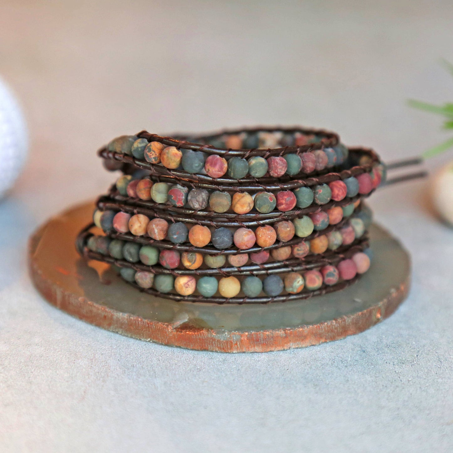 Five Wrap Picasso Stone Bracelet