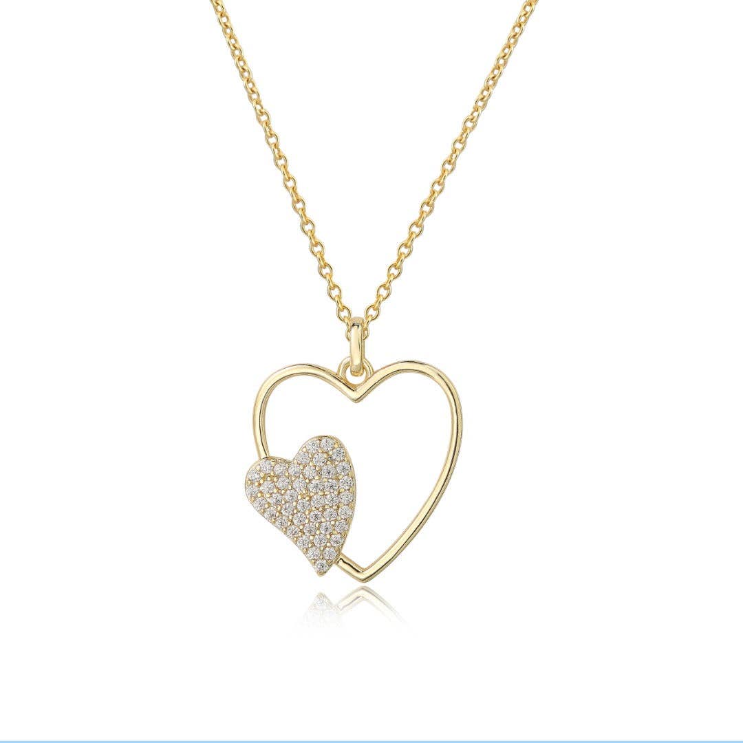 Sparkle Double Heart Necklace