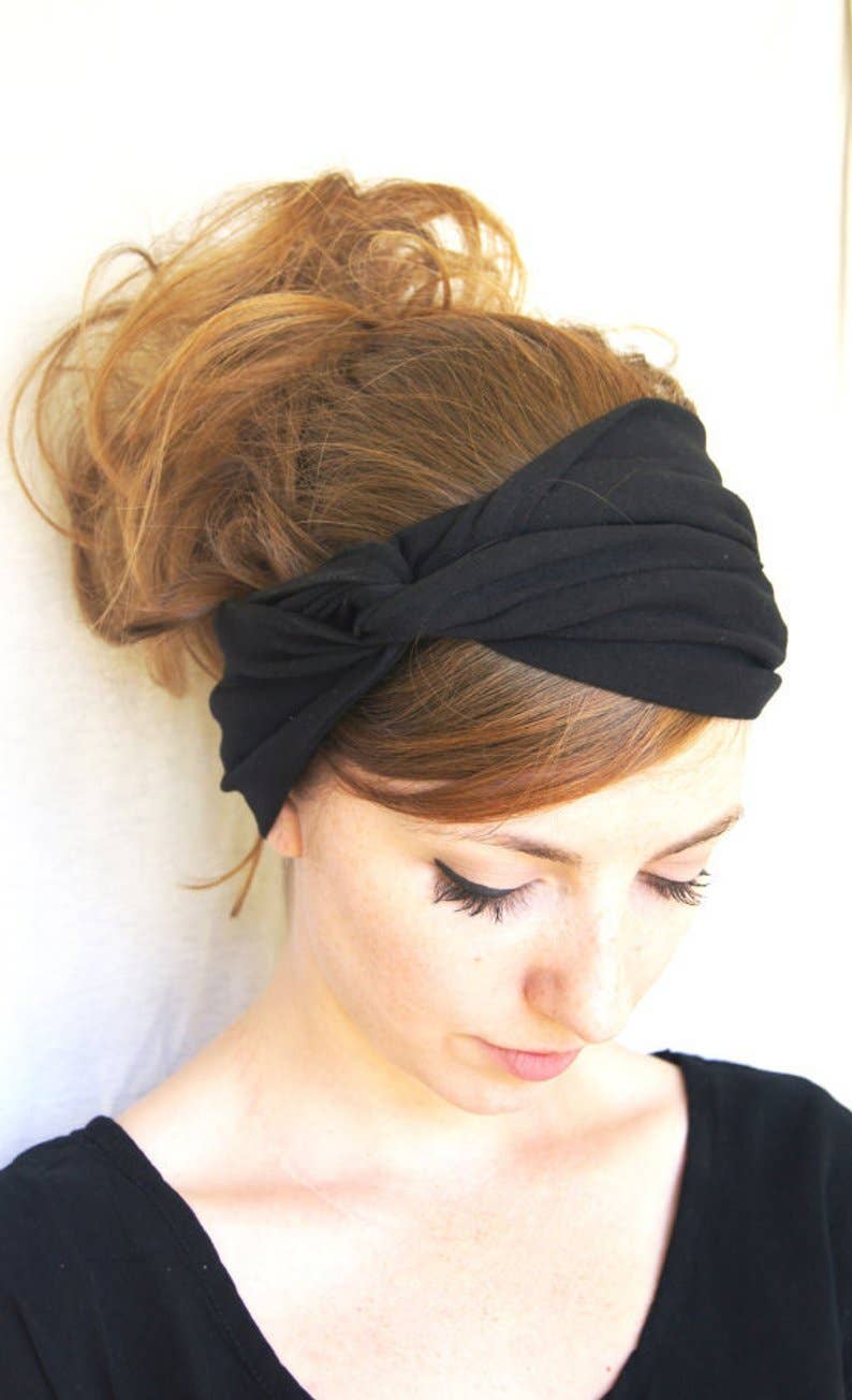 Women's Headband - Twist Turban Headband - Black