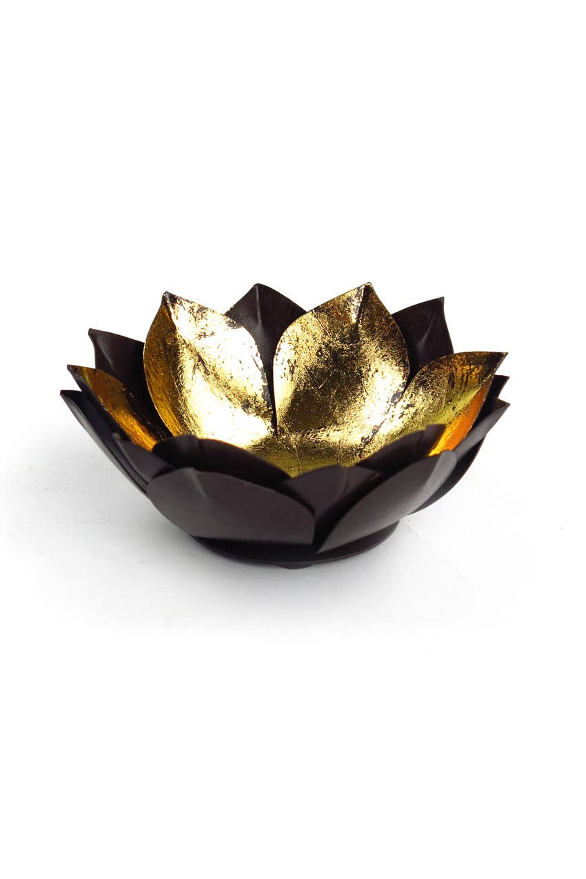 Gold Leafed Metal Leaf Bowl