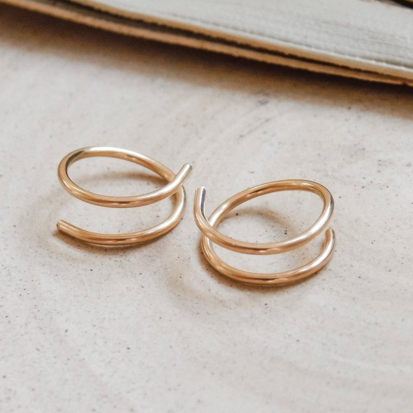 Twist-In Double Huggie Hoop Earrings - Minimalist