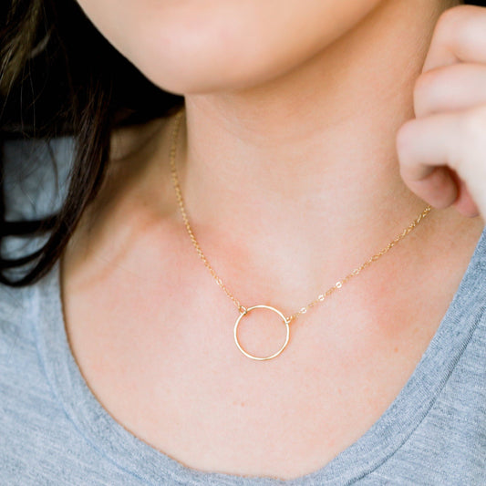 Open Ring Necklace - Minimalist, Layering, Waterproof