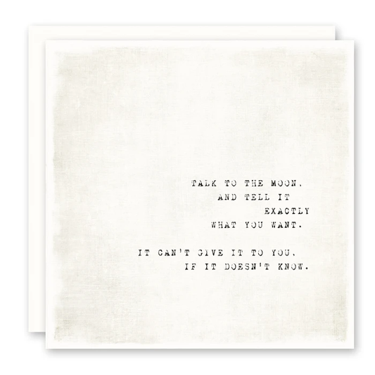 Talk To The Moon Card - Encouragement Card - Square - Blank