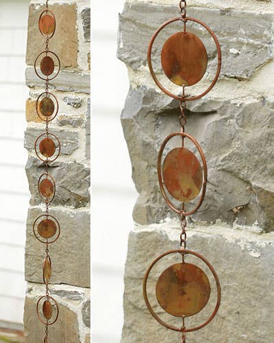 Flamed Circle Rain Chain