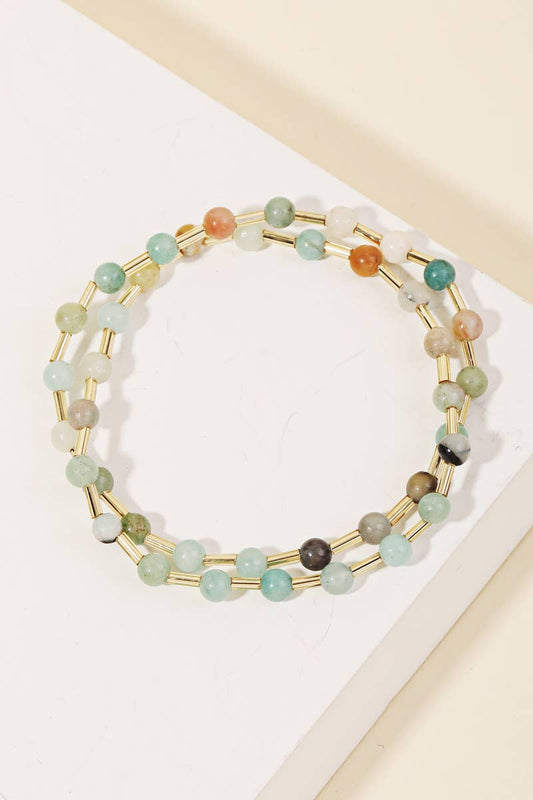 Ball Bead Tube Stretch Bracelet