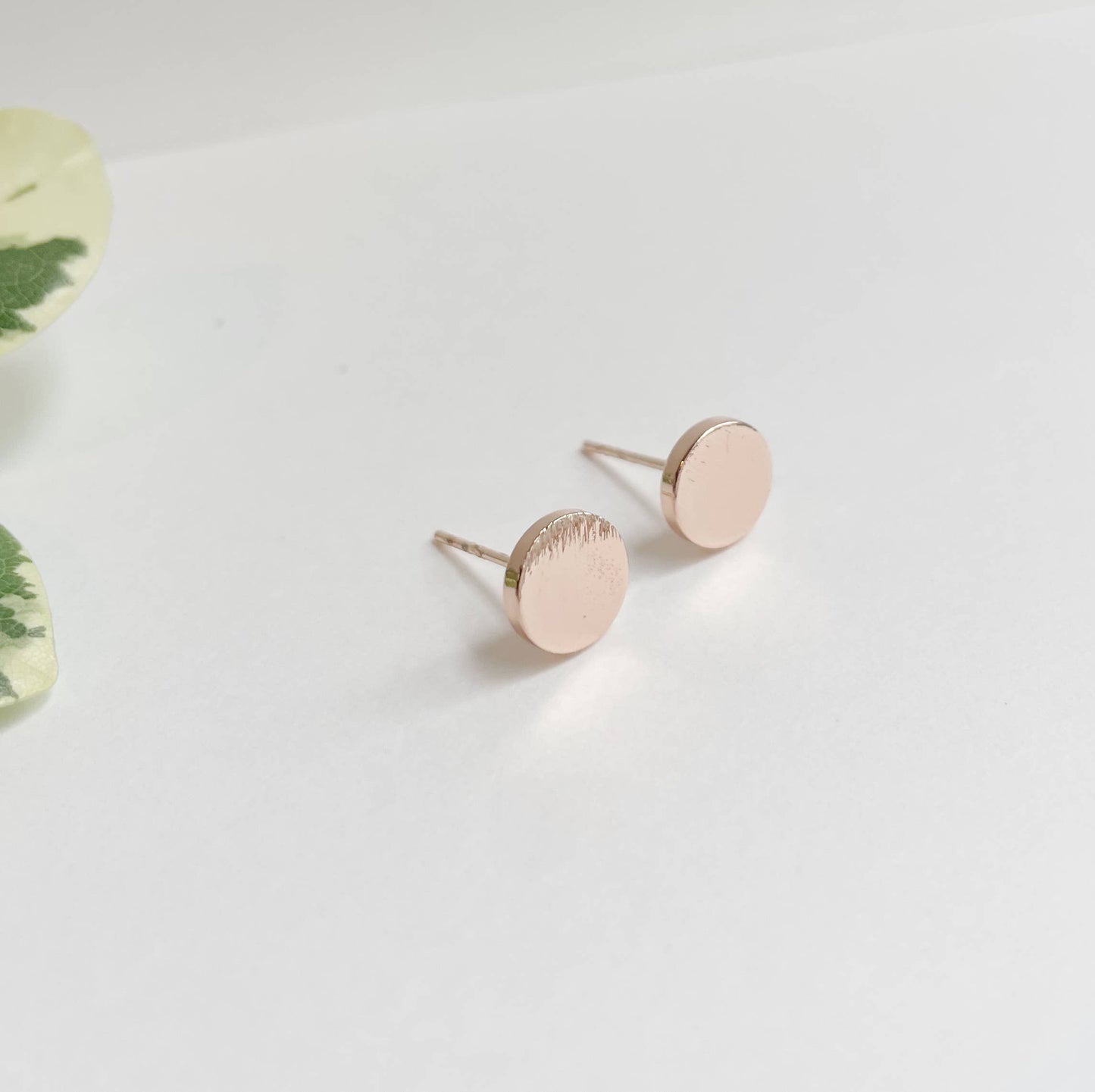 Rose Gold Stud Earrings - Circles