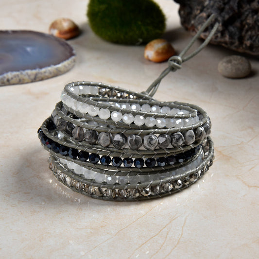 Bicone Multi-Stone Wrap Bracelets